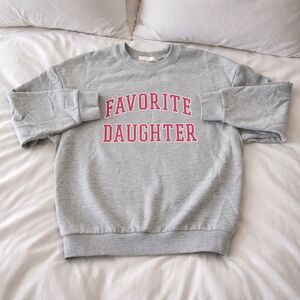 Favorite Daughter Collegiate Cotton Graphic Sweatshirt Size M Gray